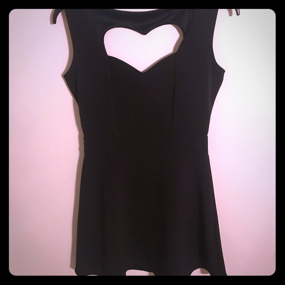 Black Heart Cut Out Dress